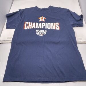 2017 Houston Astros World Series Champions T-Shirt MLB Navy Blue Size Large